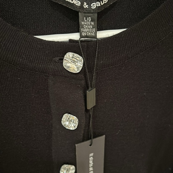 🤩BNWT Black Cardigan With Crystal Buttons - Picture 3 of 6
